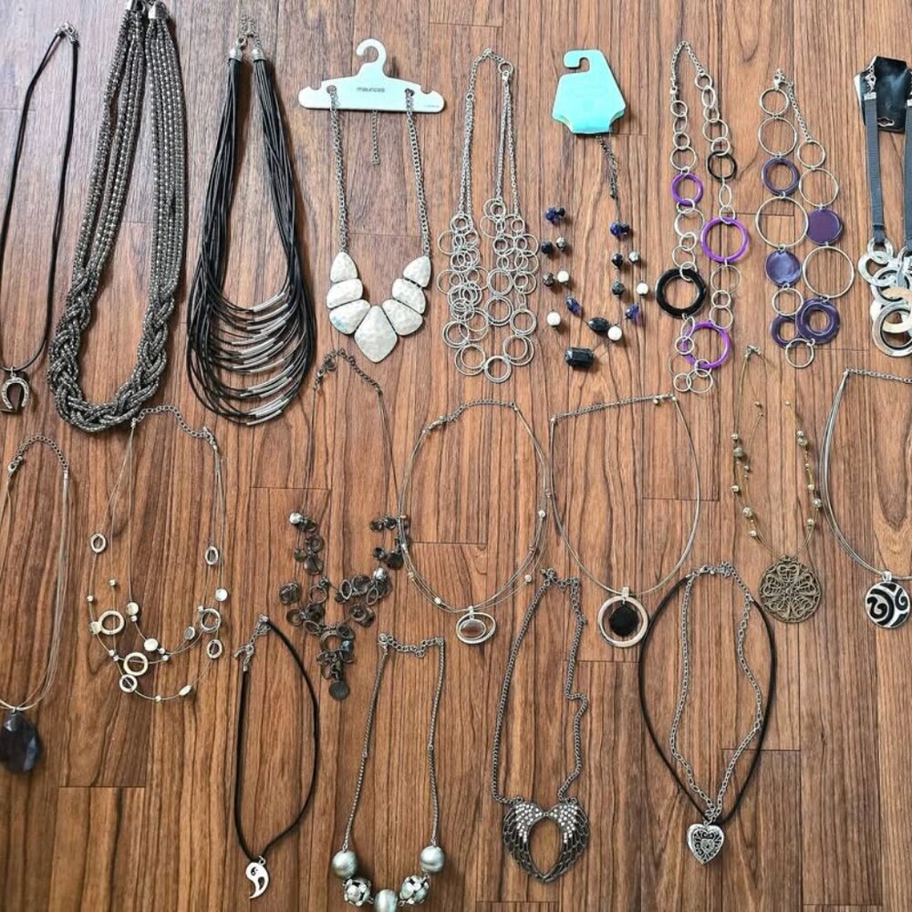 Necklace & Earring Lot Layered, Locket, Horseshoe, Angel Wings Maurices, Rue21